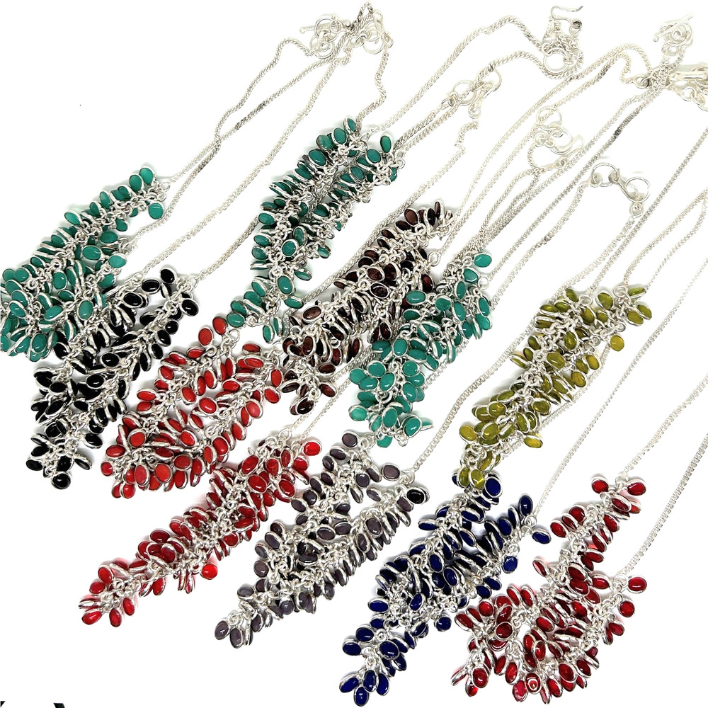 Wholesale Lot 31 pcs BoHo Sterling Silver + Glass Jewelry for Resale, 737 GR